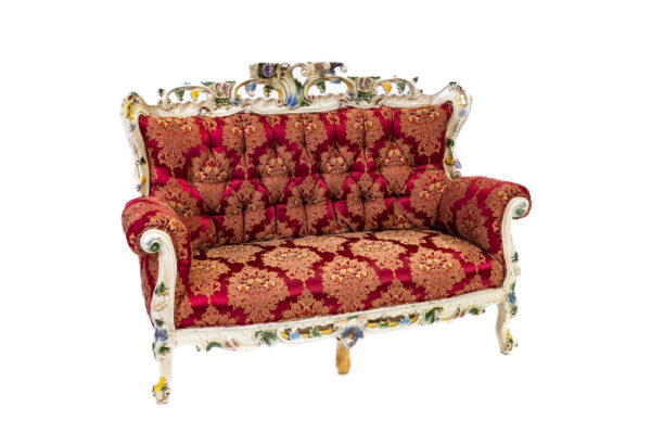 Sofa červená baroková